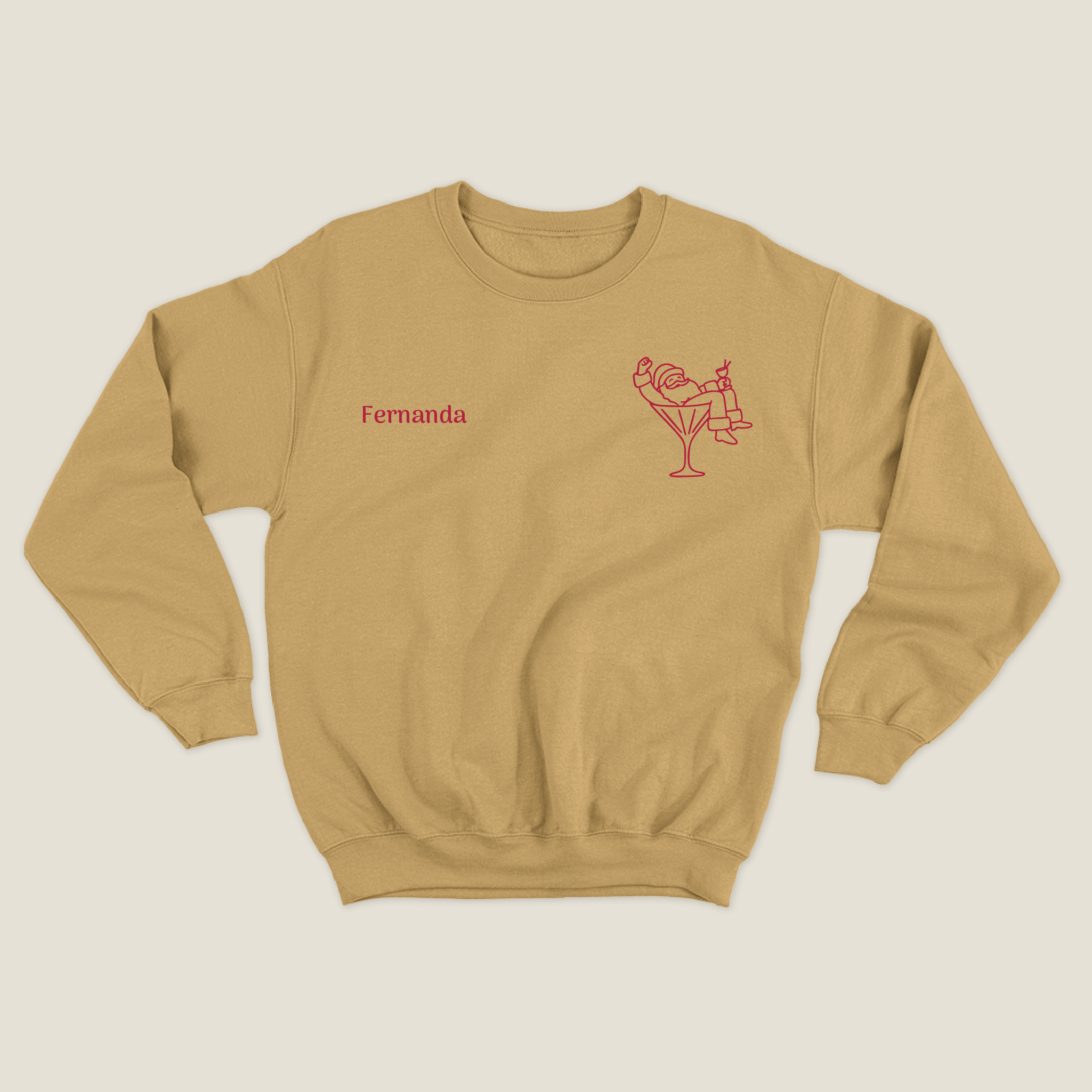 xmas sweatshirt personalizada MOSTAZA