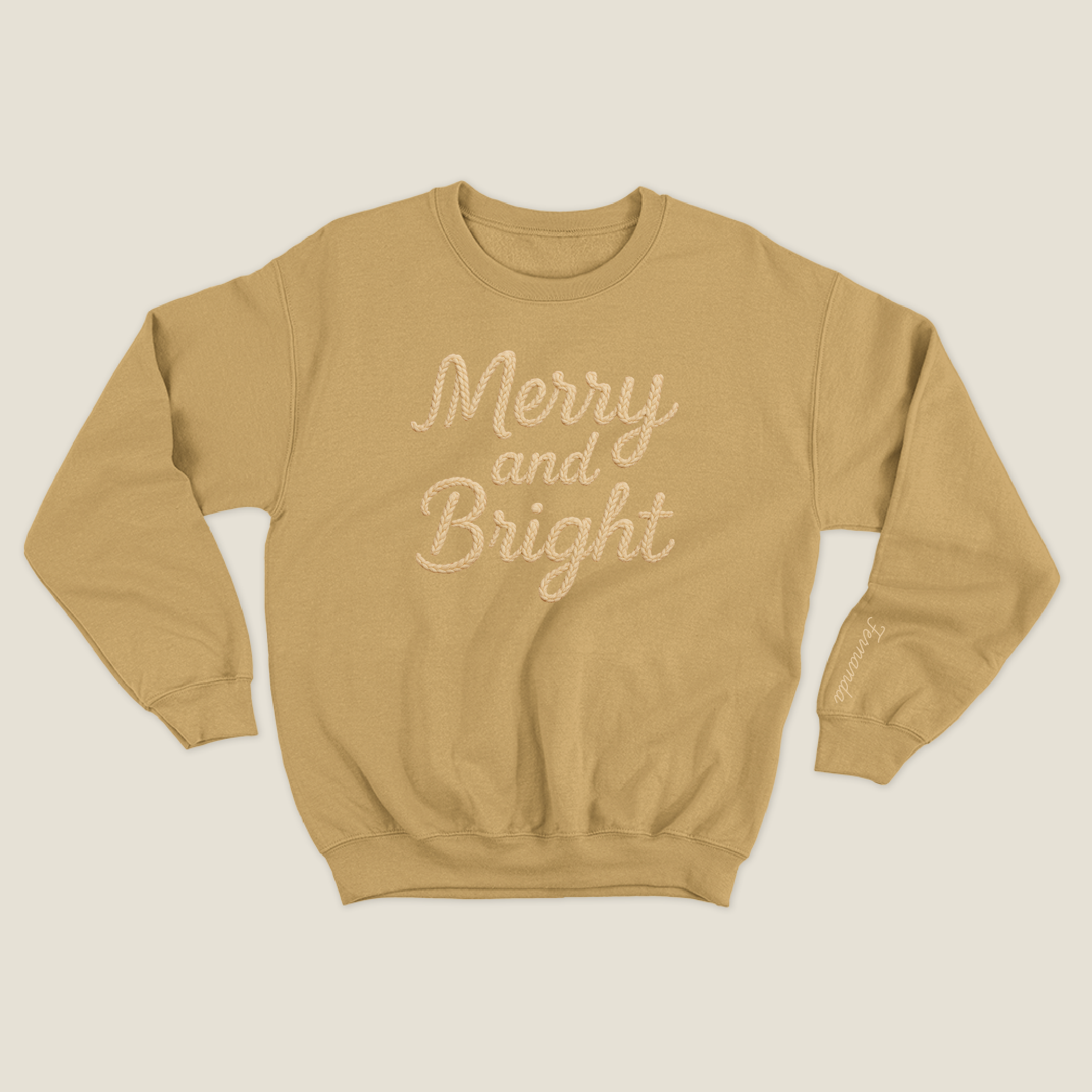 xmas sweatshirt personalizada MOSTAZA