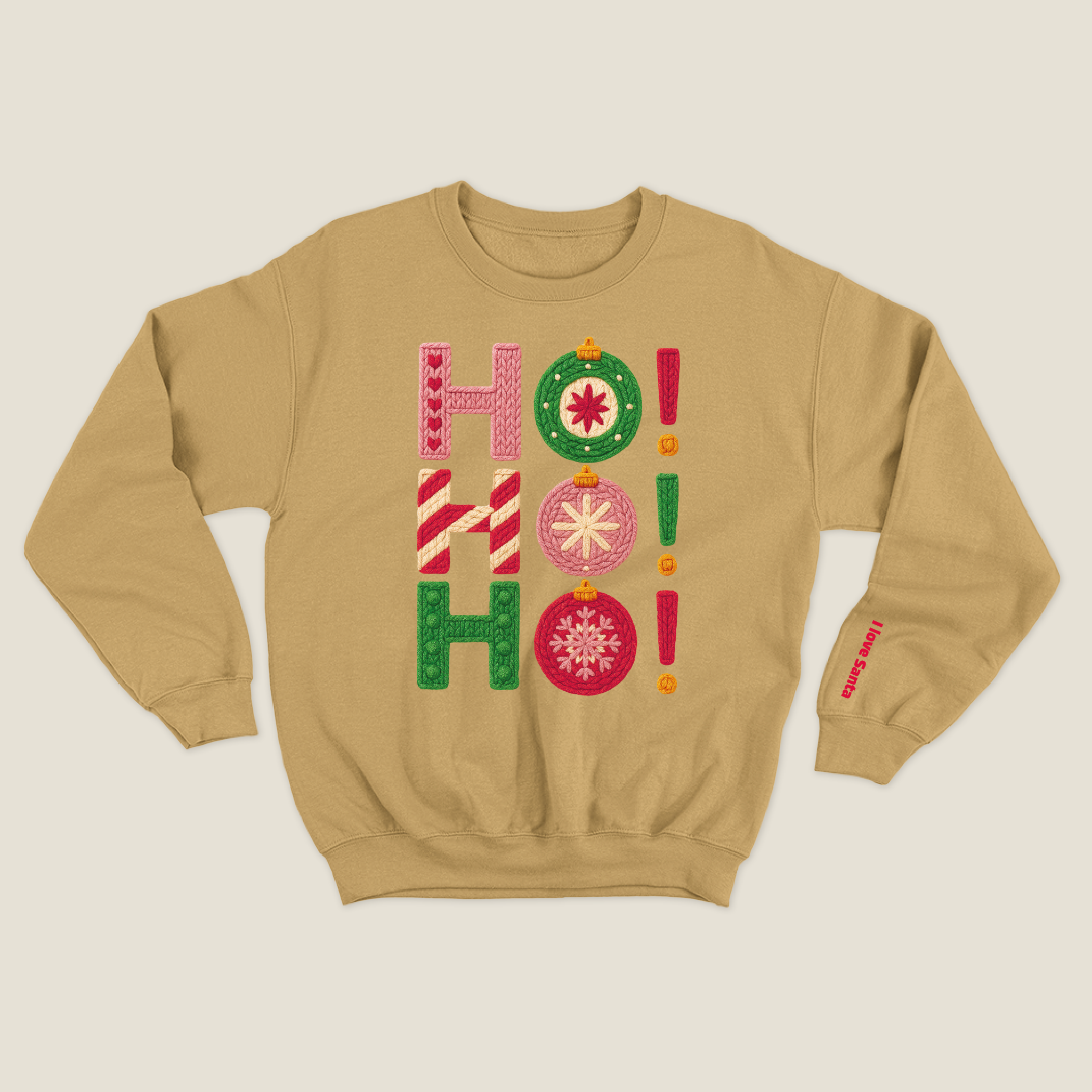 xmas sweatshirt personalizada MOSTAZA