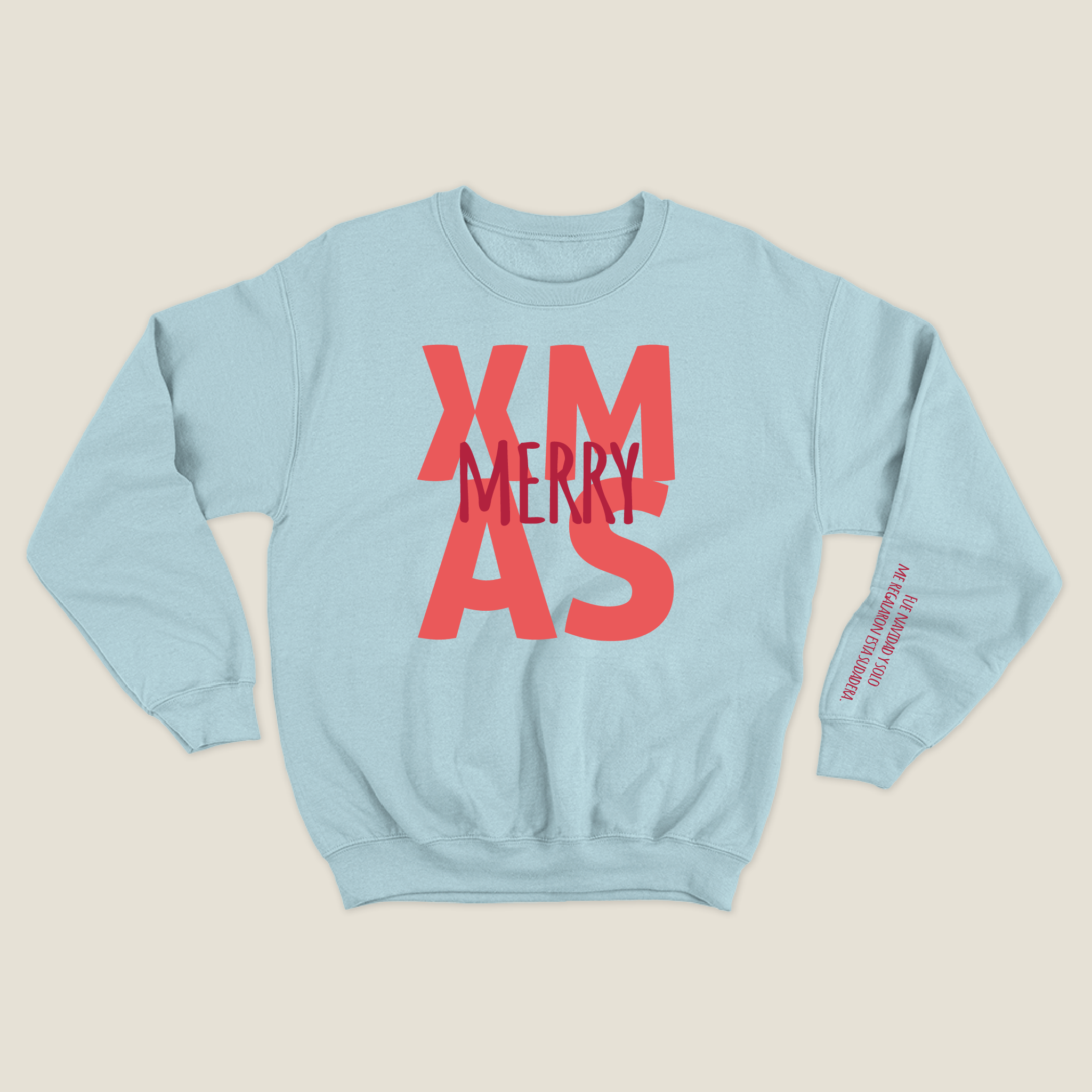 xmas sweatshirt personalizada BABY BLUE
