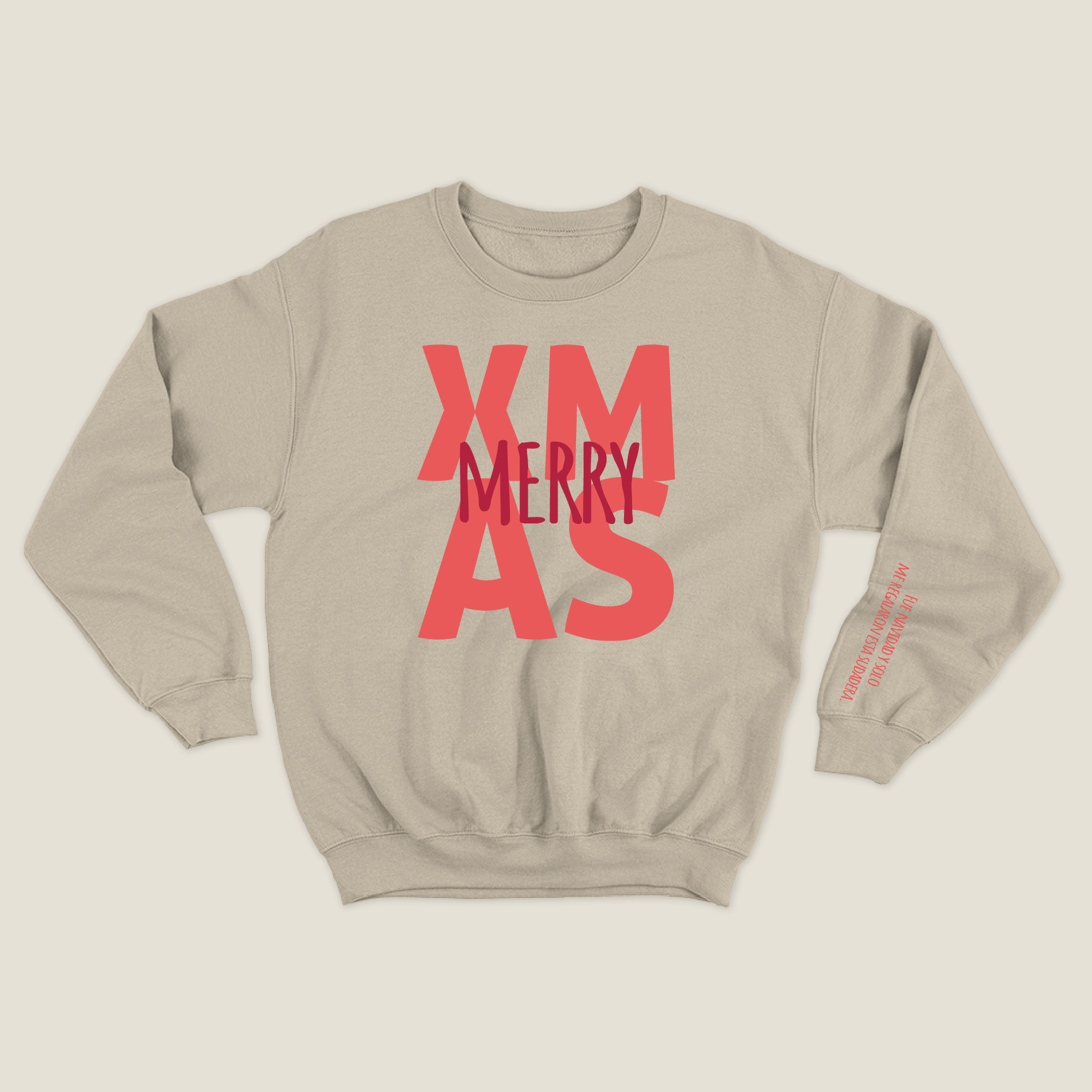 xmas sweatshirt personalizada BEIGE