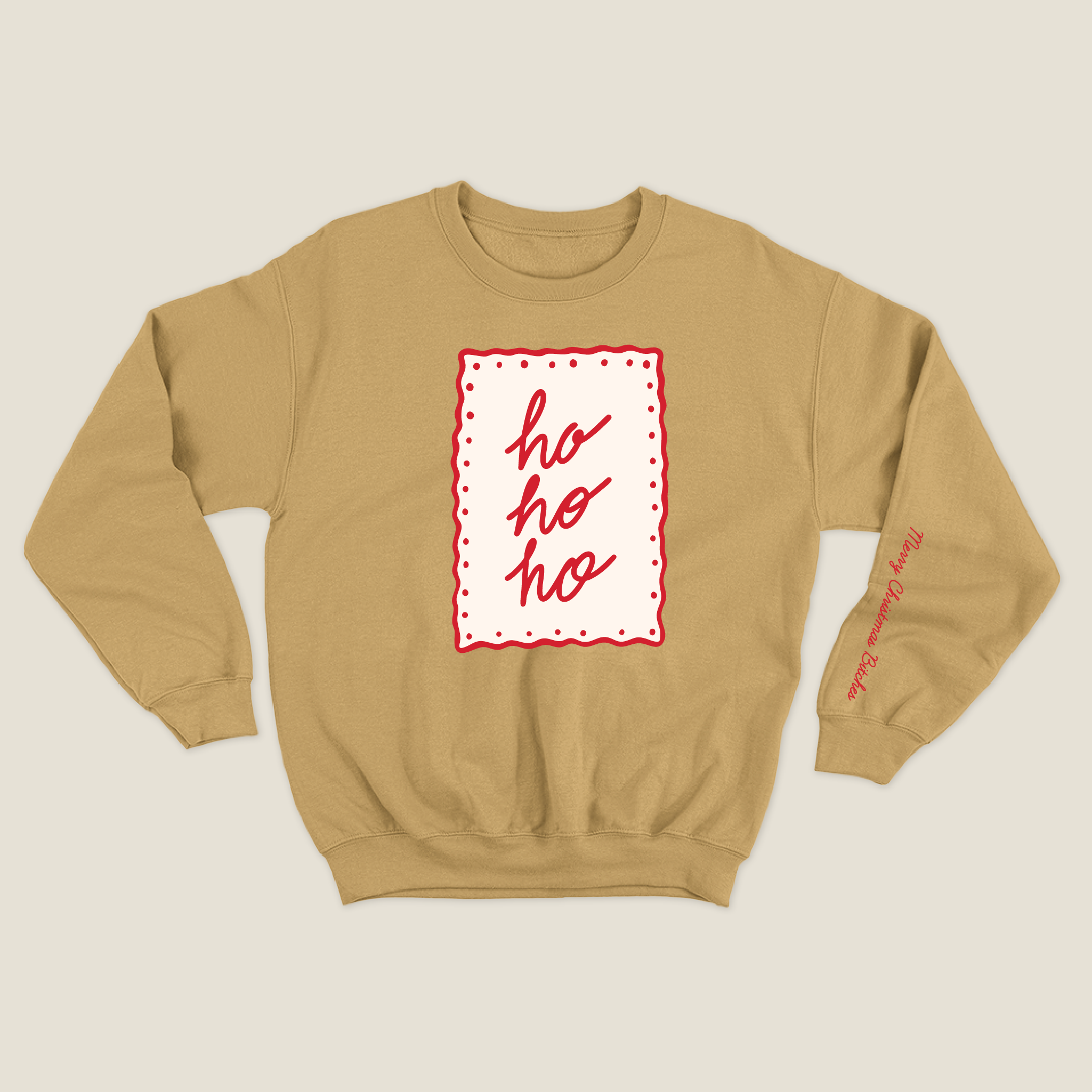 xmas sweatshirt personalizada MOSTAZA