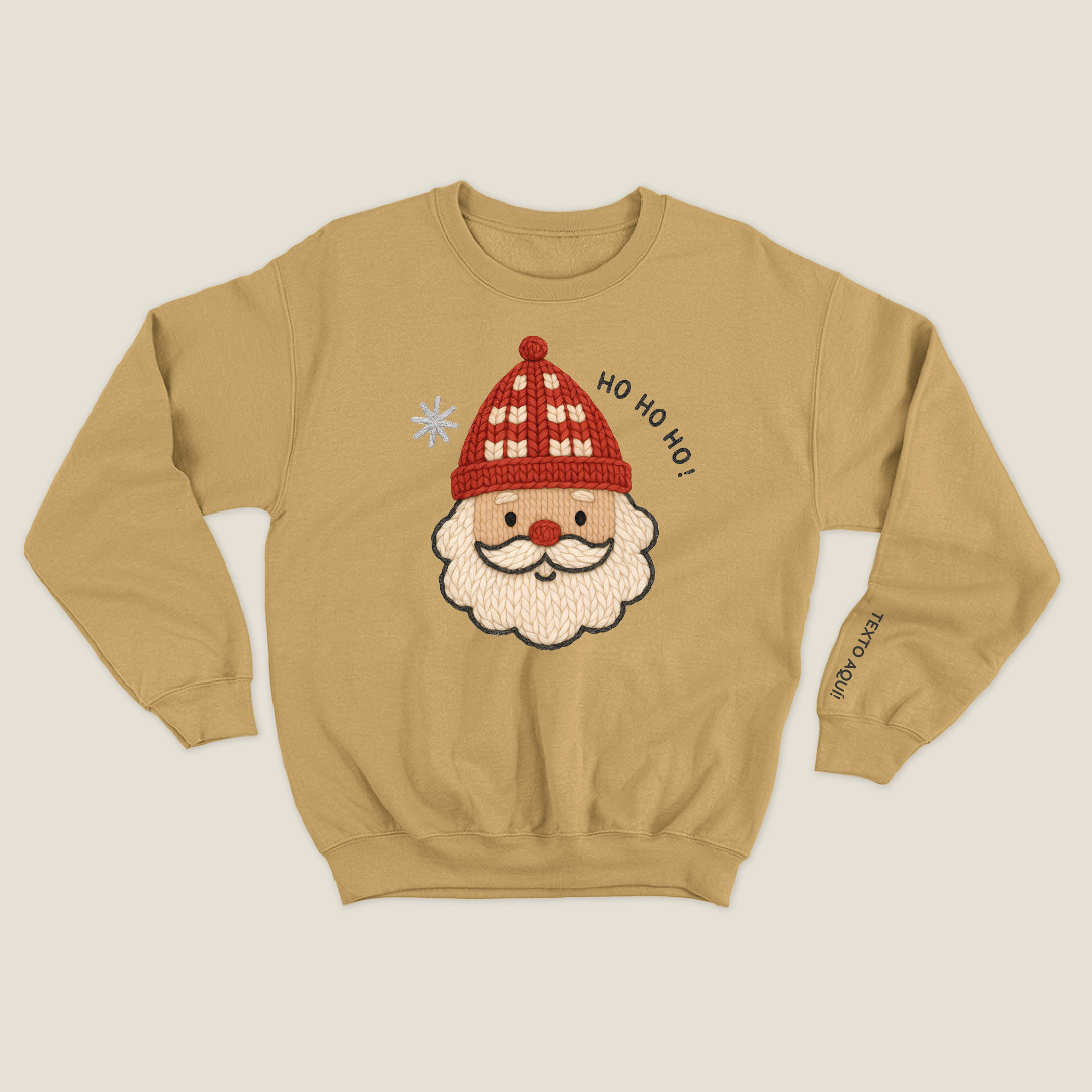 xmas sweatshirt personalizada MOSTAZA