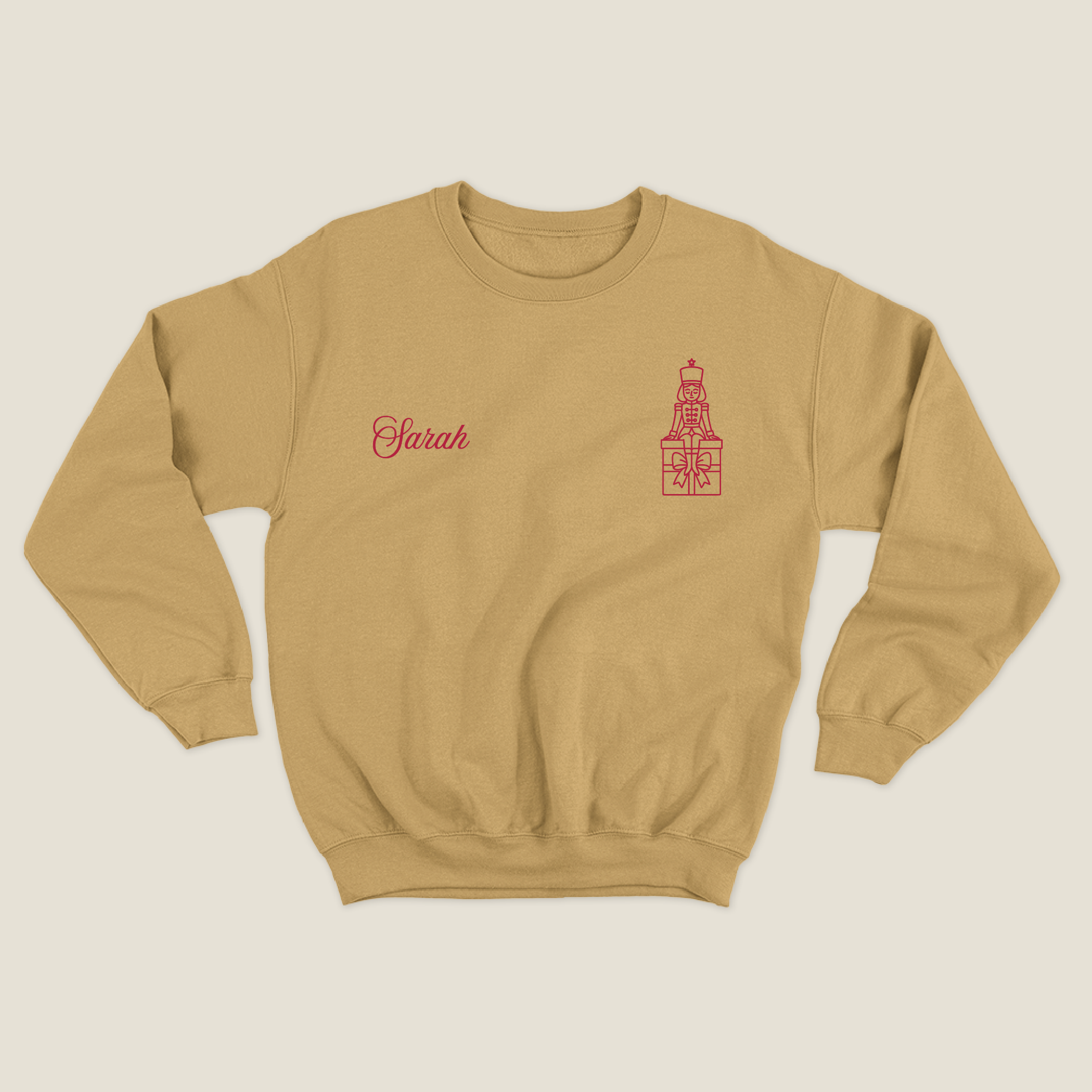 xmas sweatshirt personalizada MOSTAZA