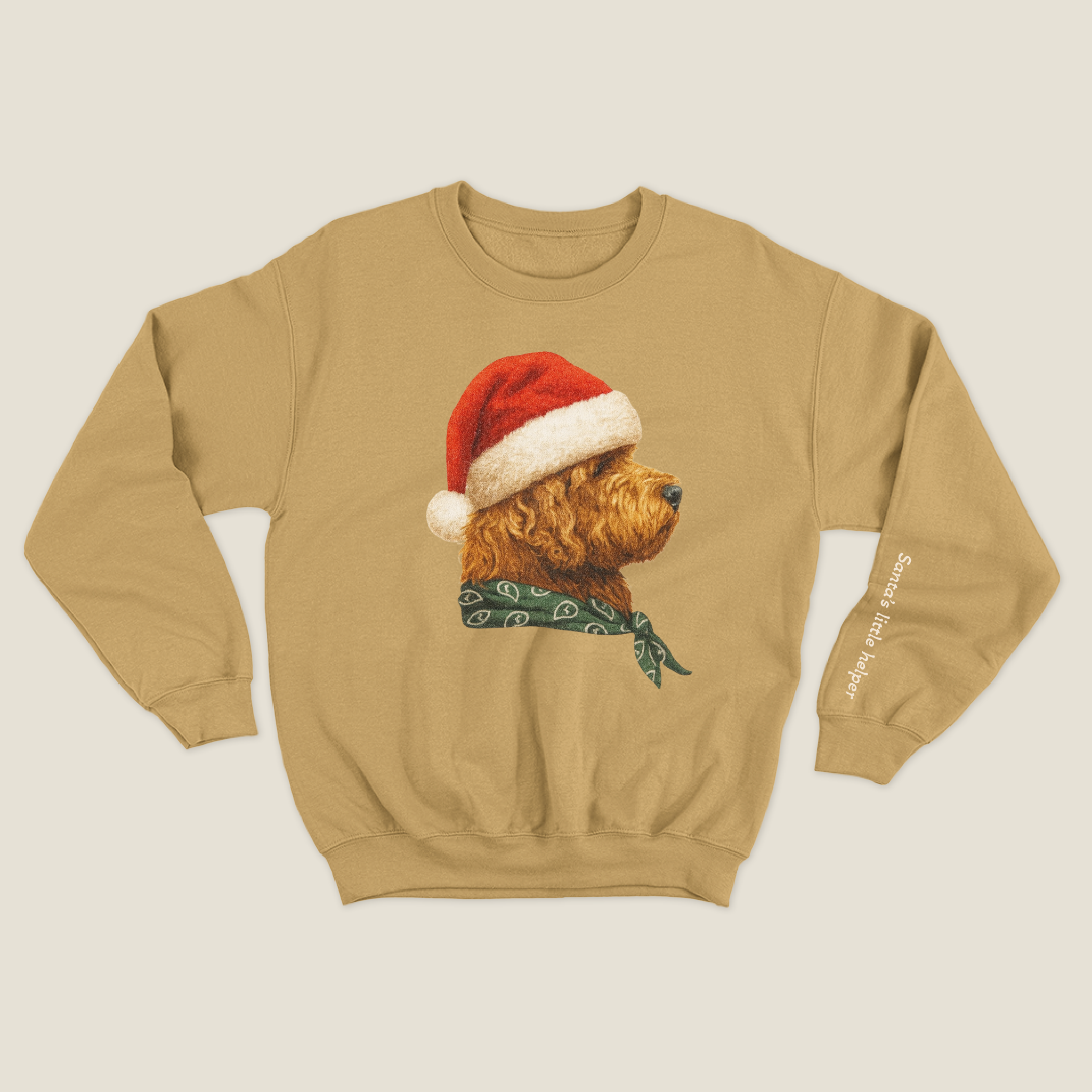 xmas sweatshirt personalizada MOSTAZA