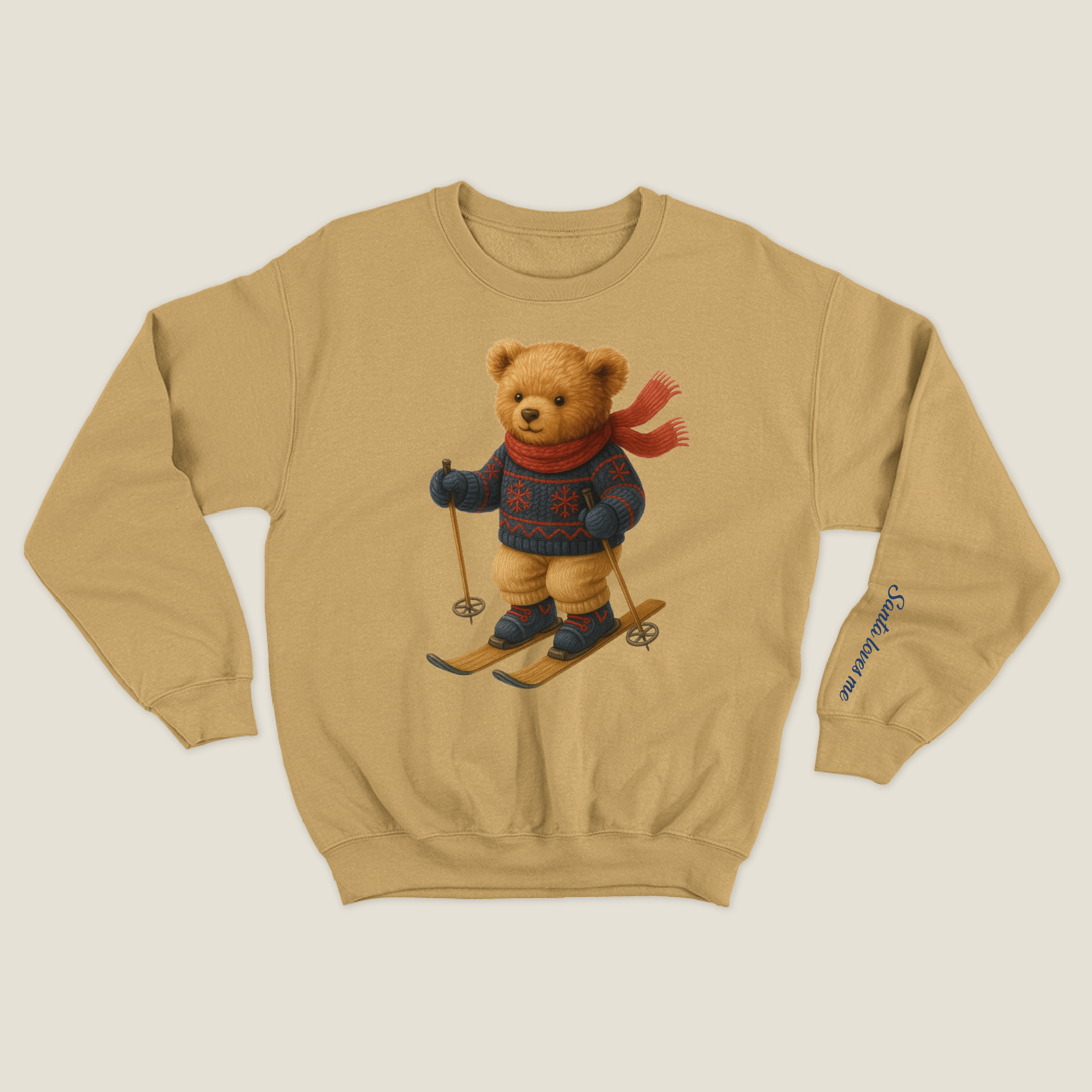 xmas sweatshirt personalizada MOSTAZA