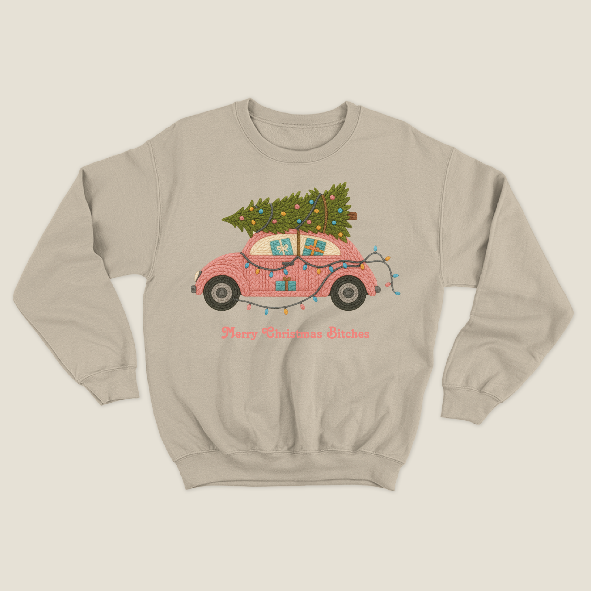 xmas sweatshirt personalizada BEIGE