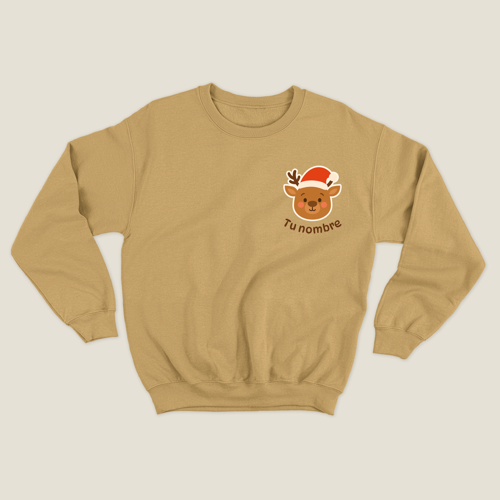 xmas sweatshirt personalizada MOSTAZA